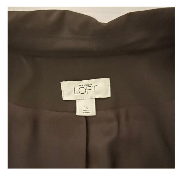 Ann Taylor Loft 2 button Suit Jacket/Blazer Women's Size 14 in Brown - Picture 3 of 6